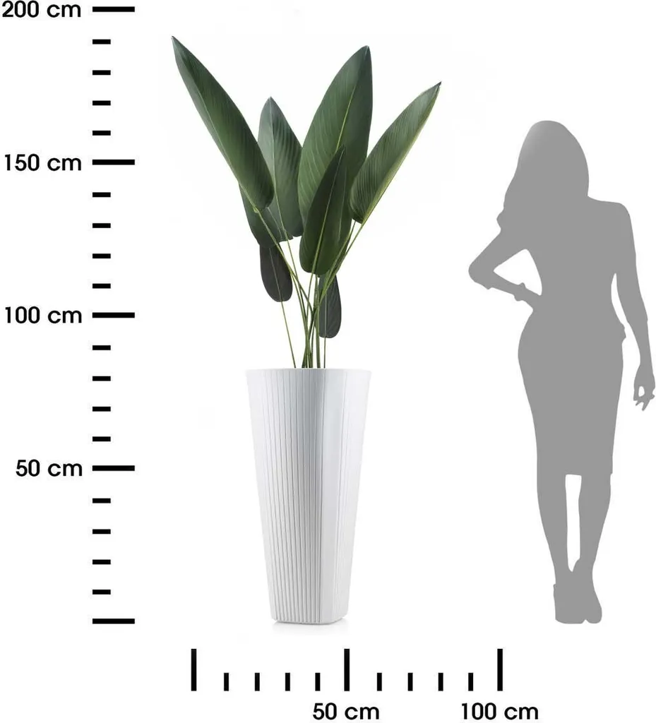 Jardinière Mora Blanche Résistante aux Intempéries et Légère 39x81 cm