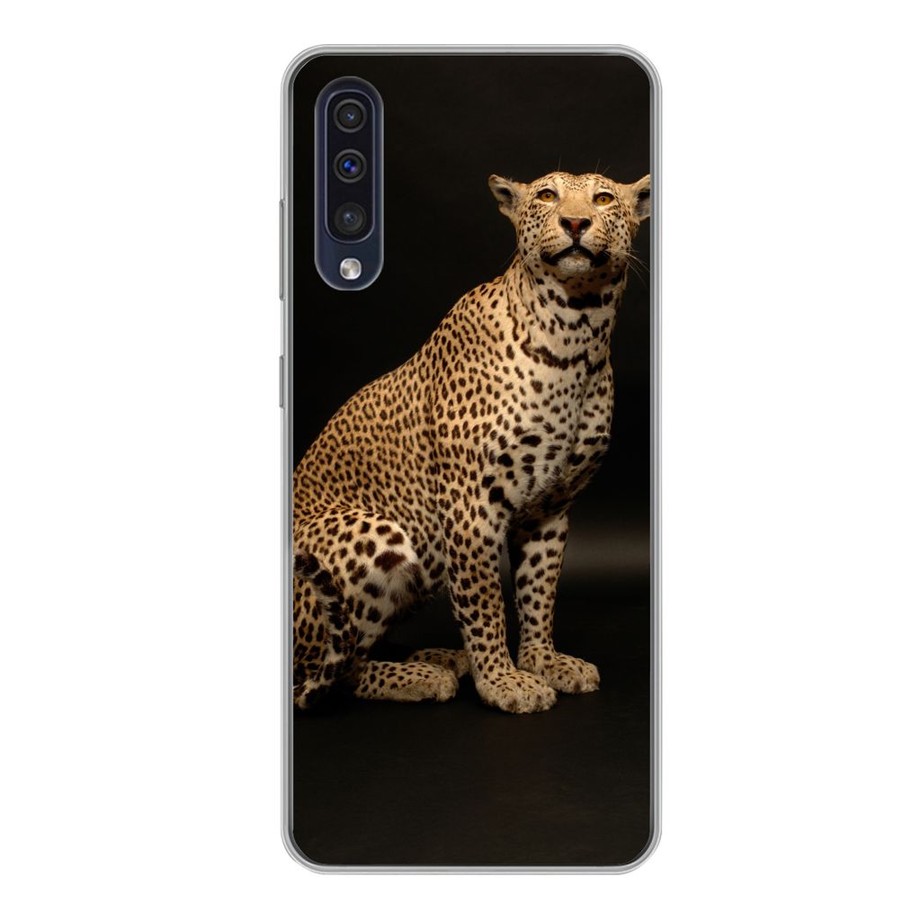 MuchoWow Handyhülle Schutzhülle Hülle für Samsung Galaxy A50 Leopard - Tiere - Fleck Silikon Softcase Handy Hülle - Mobiltelefonhülle