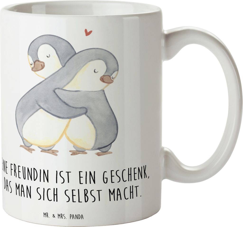 Mr. & Mrs. Panda Teetasse Geschenk Freundin - Weiß - Kaffeebecher, Wertschätzung, Danke sagen, wertvoll, Tasse, Kaffeetasse, Trinkbecher, wahre, ...