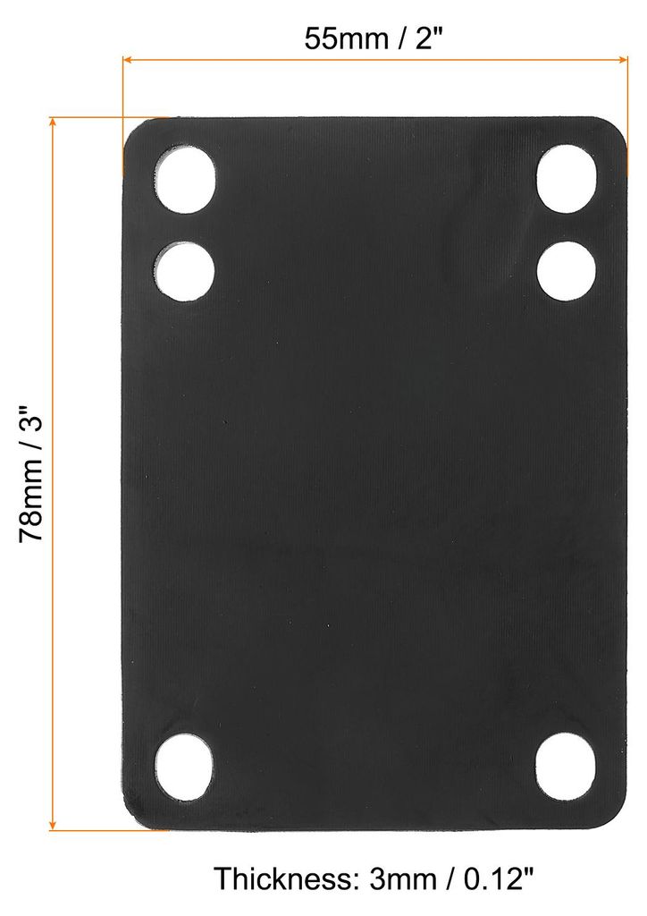 1/8" Skateboard Riser Pads, 2er Pack Polyurethan3x2" Skateboard Riser Pads Schr?ge Keil Sto?d?mpfer Pads fš¹r Skateboard Truck, Schwarz