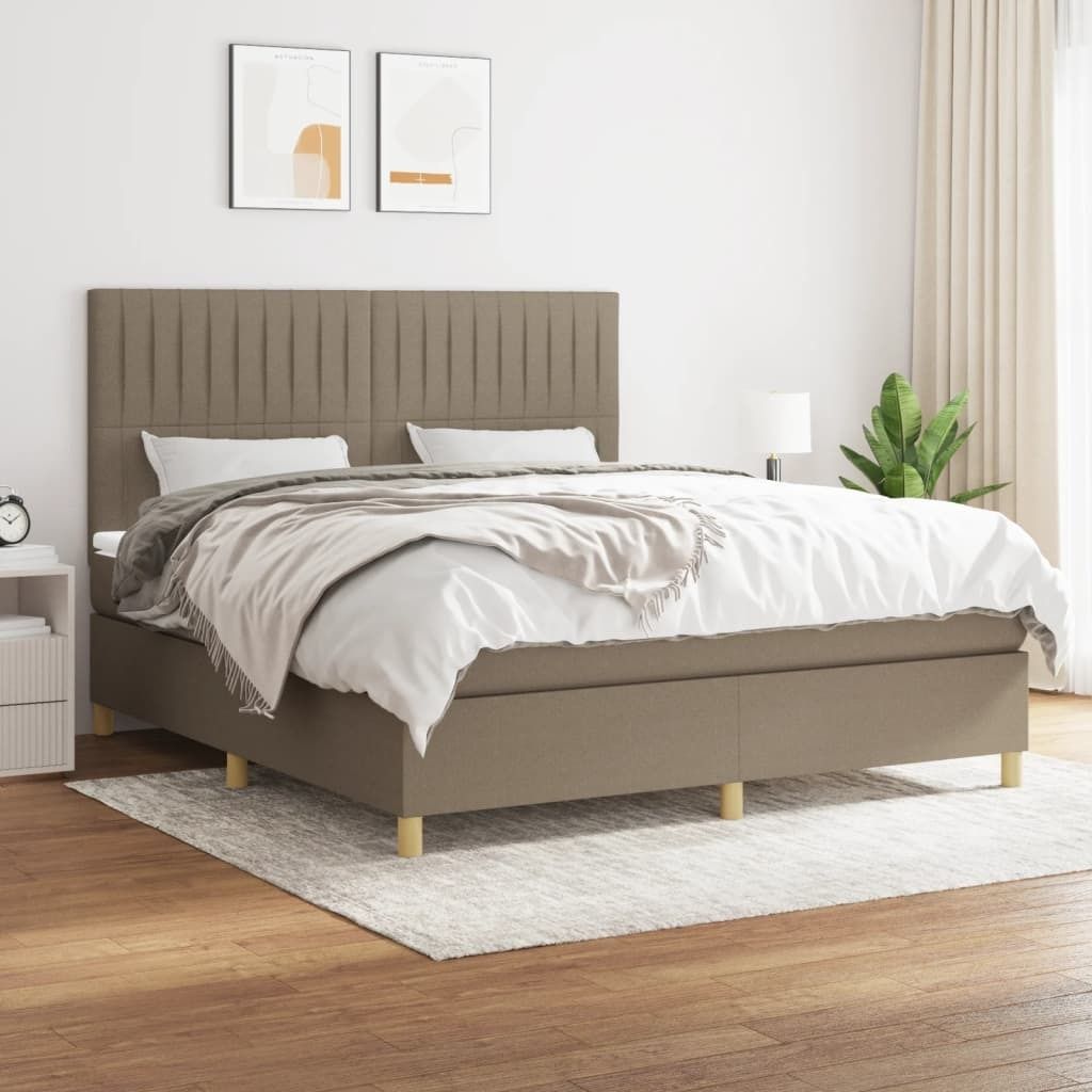 Maison Exclusive - Boxspringbett mit Matratze Taupe 180x200 cm Stoff