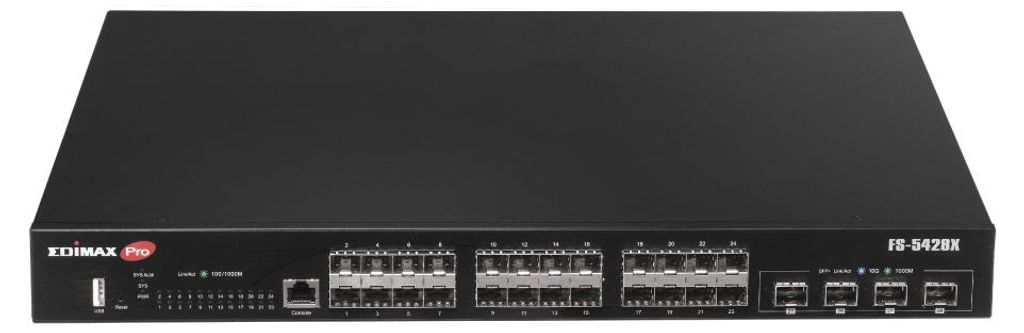 Edimax Switch 24 Gigabit SFP-Ports+ 4 10GbE SFP+-Ports (FS-5428X)