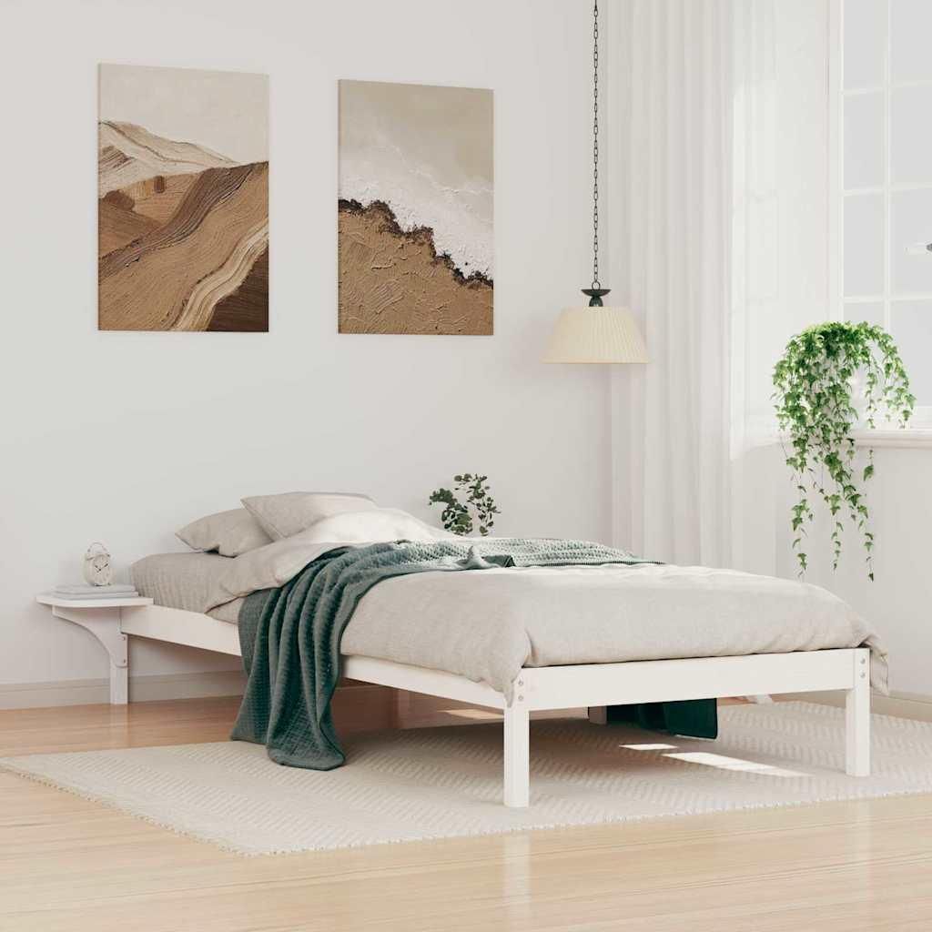 "Schlussverkauf" Einzelbett 1 PLACE - Bettgestell einzel - mit Nachttischen Weiß 100x210 cm C3279