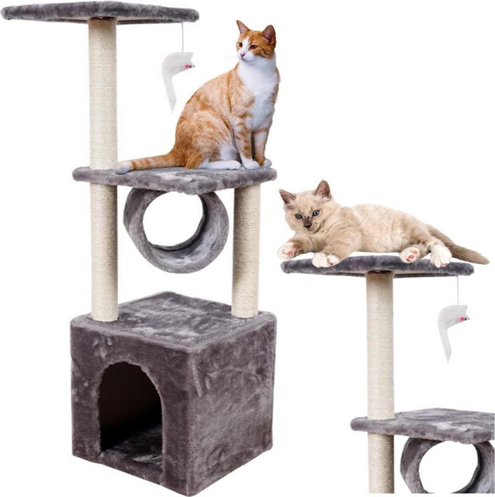 Leantoys Katzenkratzbaum mit Plattform-Tunnelhaus