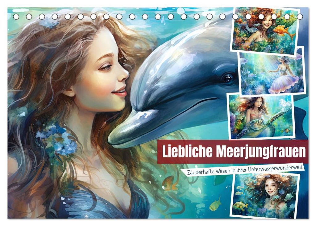 Liebliche Meerjungfrauen (Tischkalender 2027 DIN A5 quer), CALVENDO Monatskalender