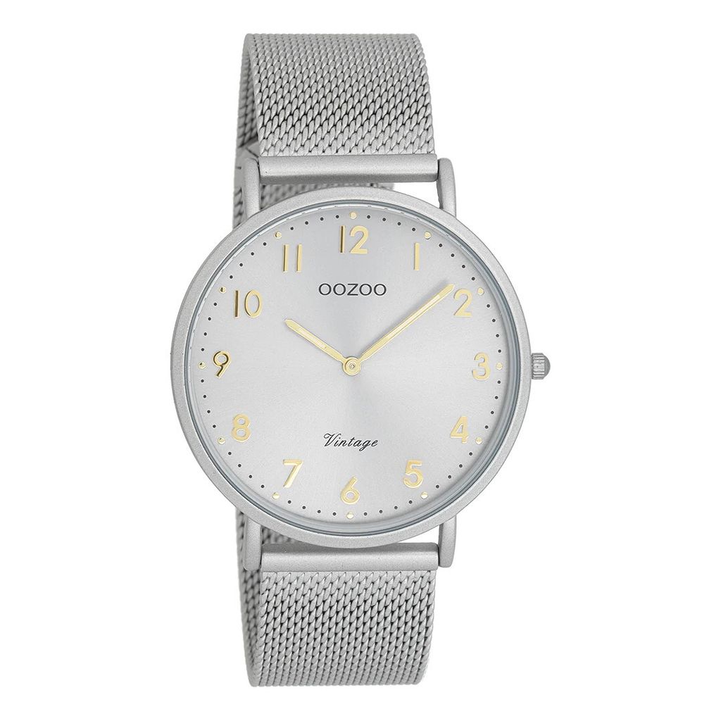 Oozoo Armbanduhr grau Metall Vintage Series Damen-Herren Analog-Quarzuhr UOC20379