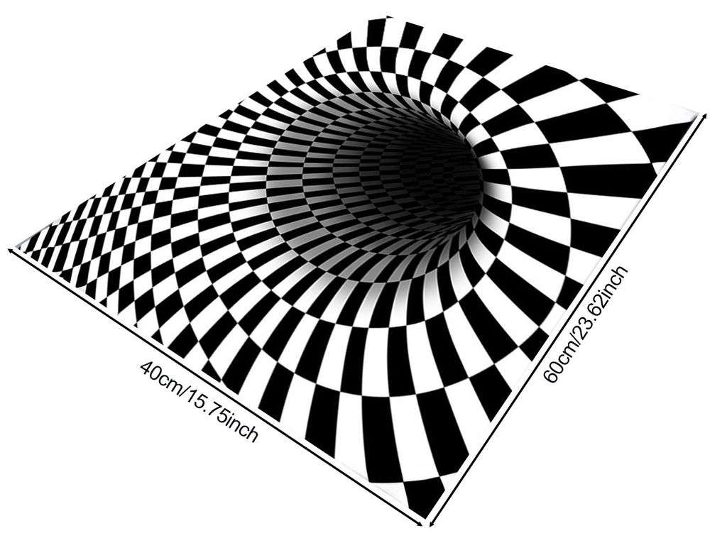 3D-Fußmatte mit optischer Illusion, rutschfest, stabil, wasserabsorbierend, mit beeindruckendem Höhlen-Effekt, ideal für Wohn- und Schlafzimmer.
