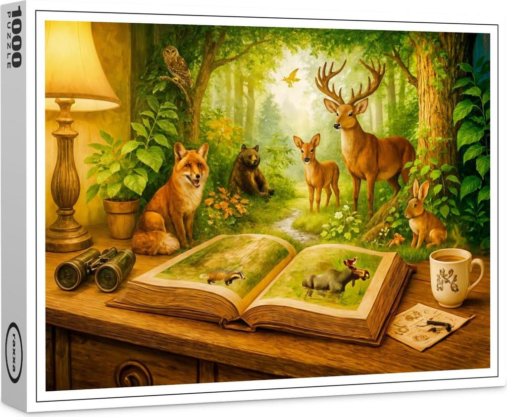 raxxa Premium-Puzzle "Forest animals rising from open book", 1000 Teile