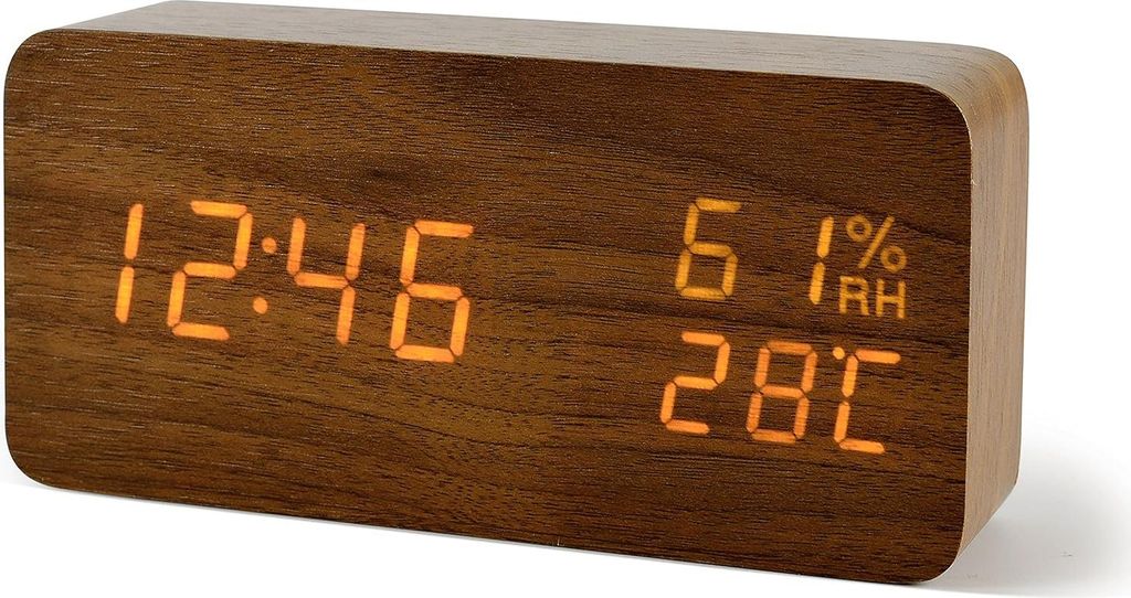 Wecker Digital Tischuhr LED Datum Luftfeuchtigkeit Produktbild 