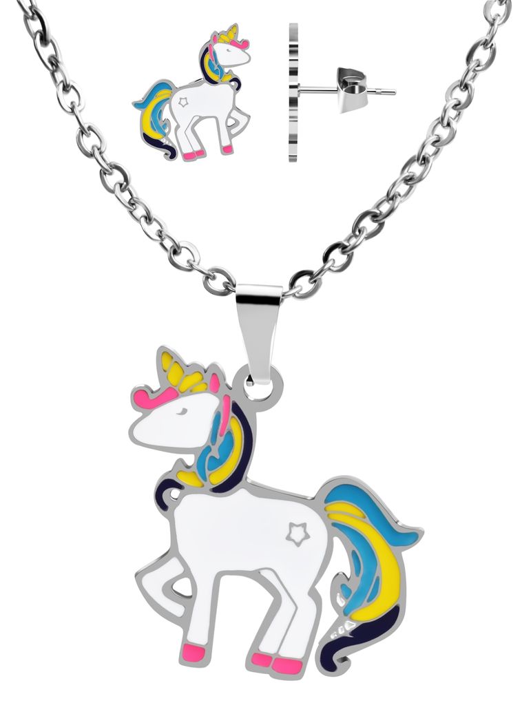 Akzent Schmuckset aus Edelstahl, Kette und Ohrstecker, Produktbild 