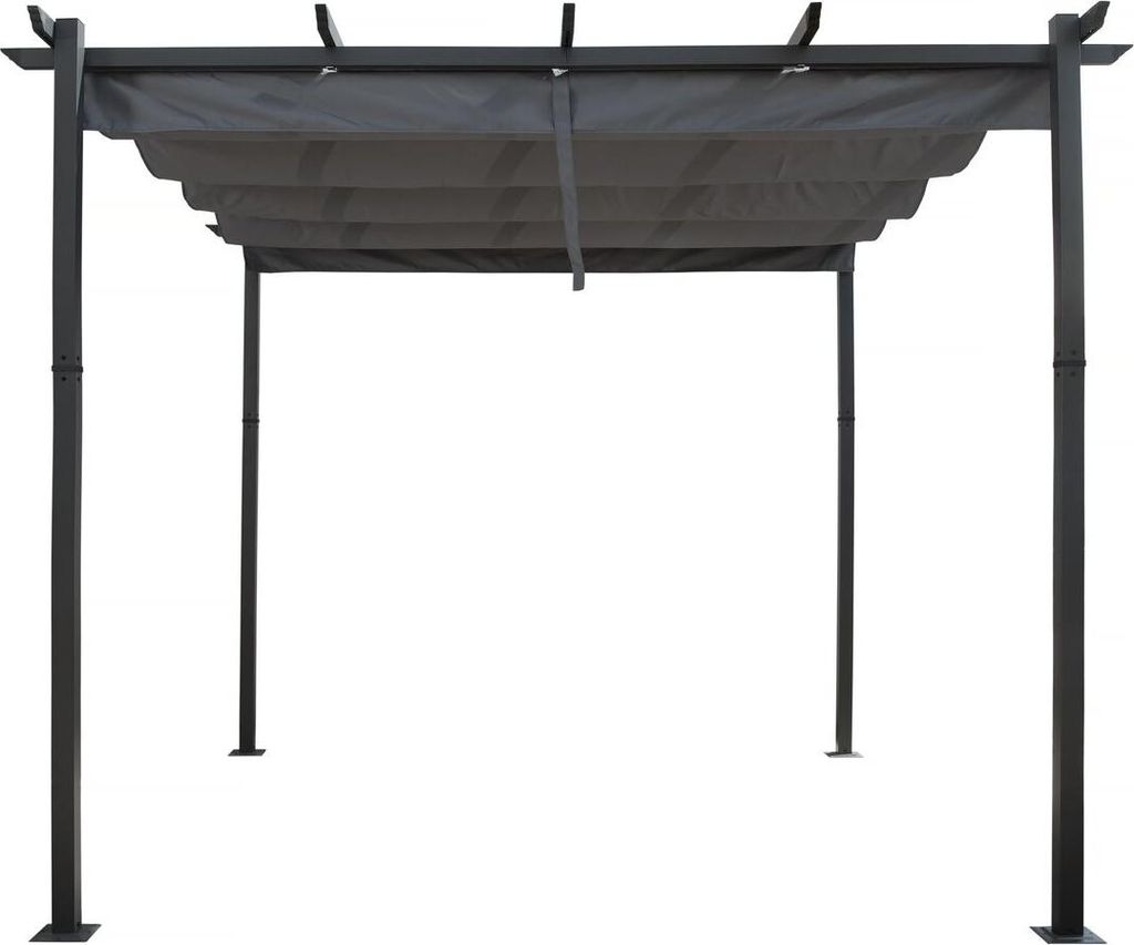 Hliníková pergola se stahovací střechou - 3 x 4 m - šedá Obrázek produktu 