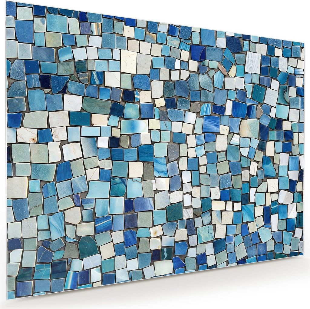 Glasbild 120x90cm in XXL für Wohnzimmer, Schlafzimmer Motiv Bunte Kachelmuster