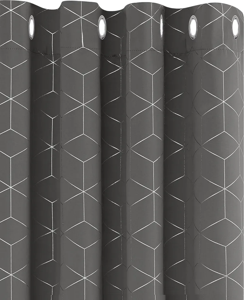 Rideau isolant thermique gris argent à anneaux occultant 117x138 cm