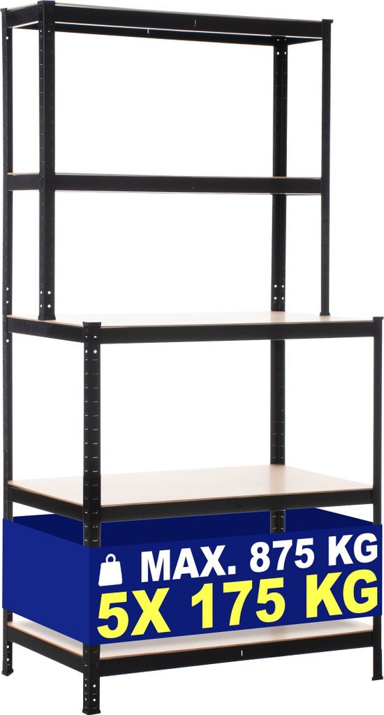 CLP Steckregal inkl. Werkbank 2+3,schwarz