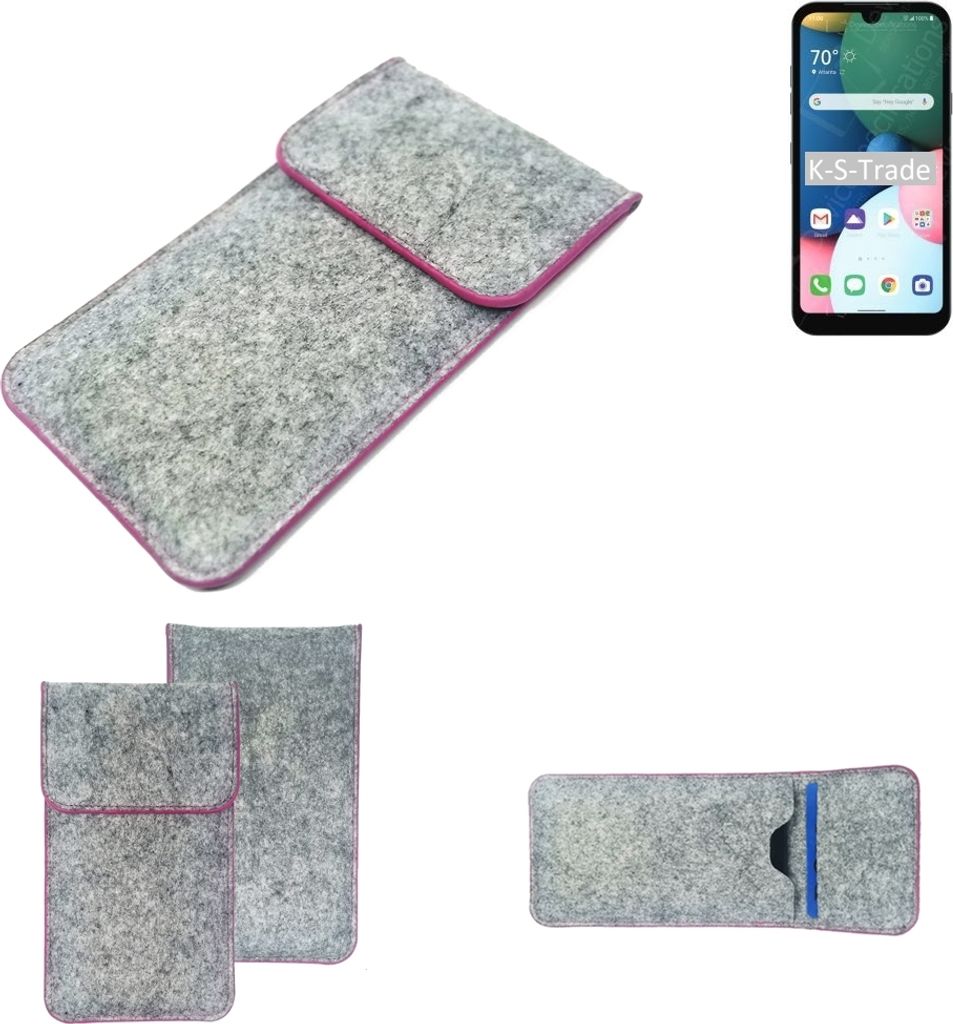K-S-Trade Handy Schutz Hülle kompatibel mit LG Electronics Fortune 3 Schutzhülle Handyhülle Filztasche Pouch Tasche Case Sleeve Filzhülle hellgrau