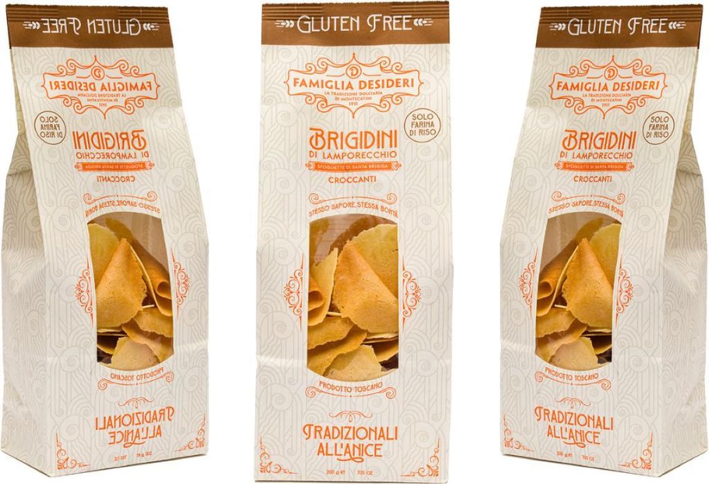 Famiglia Desideri - Brigidini di Lamporecchio anisfrei glutenfrei, italienische handwerkliche knusprige Kekse, traditionelle süße toskanische Bl...