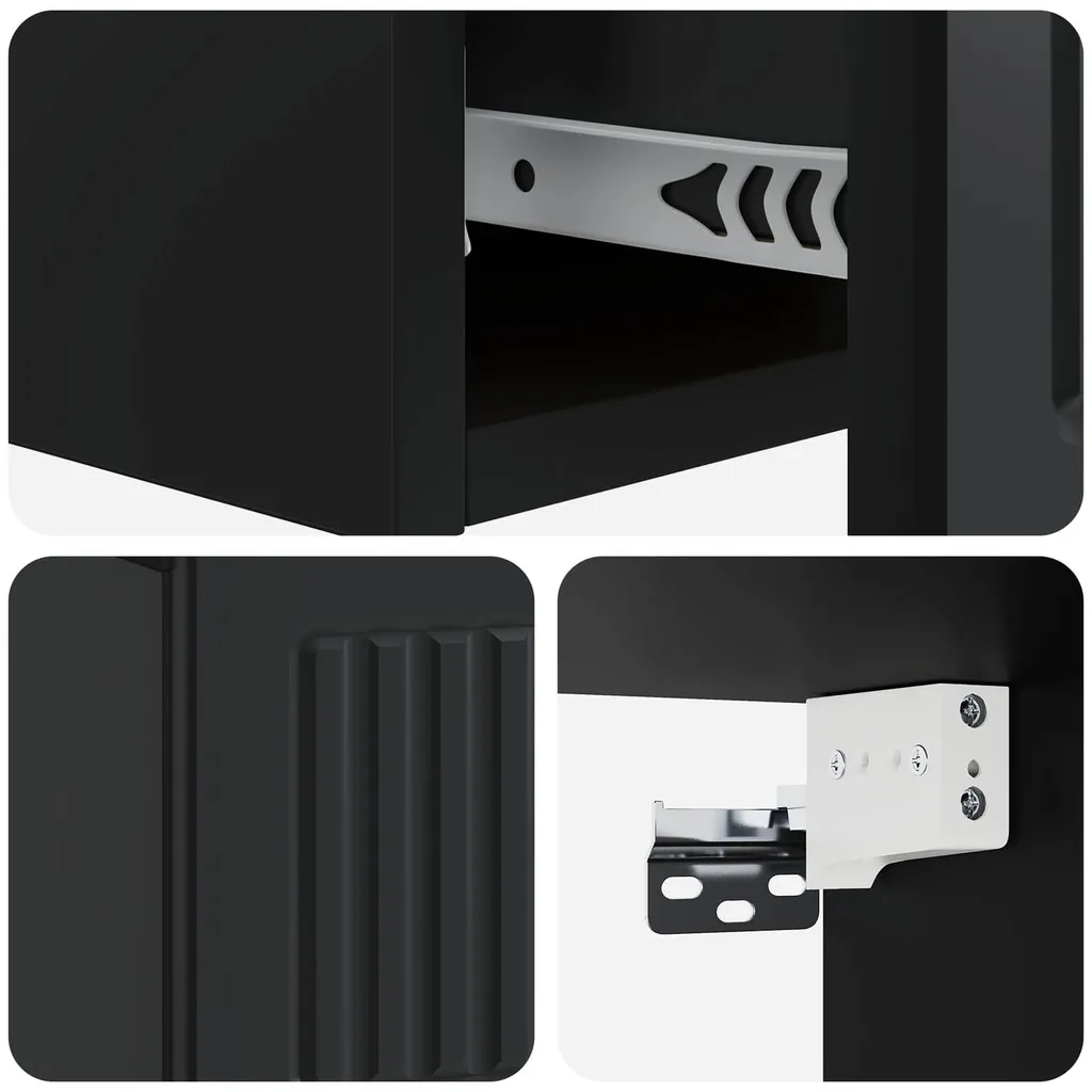 vidaXL Table d'appoint murale noire 59x34,5x17 cm pour entrée
