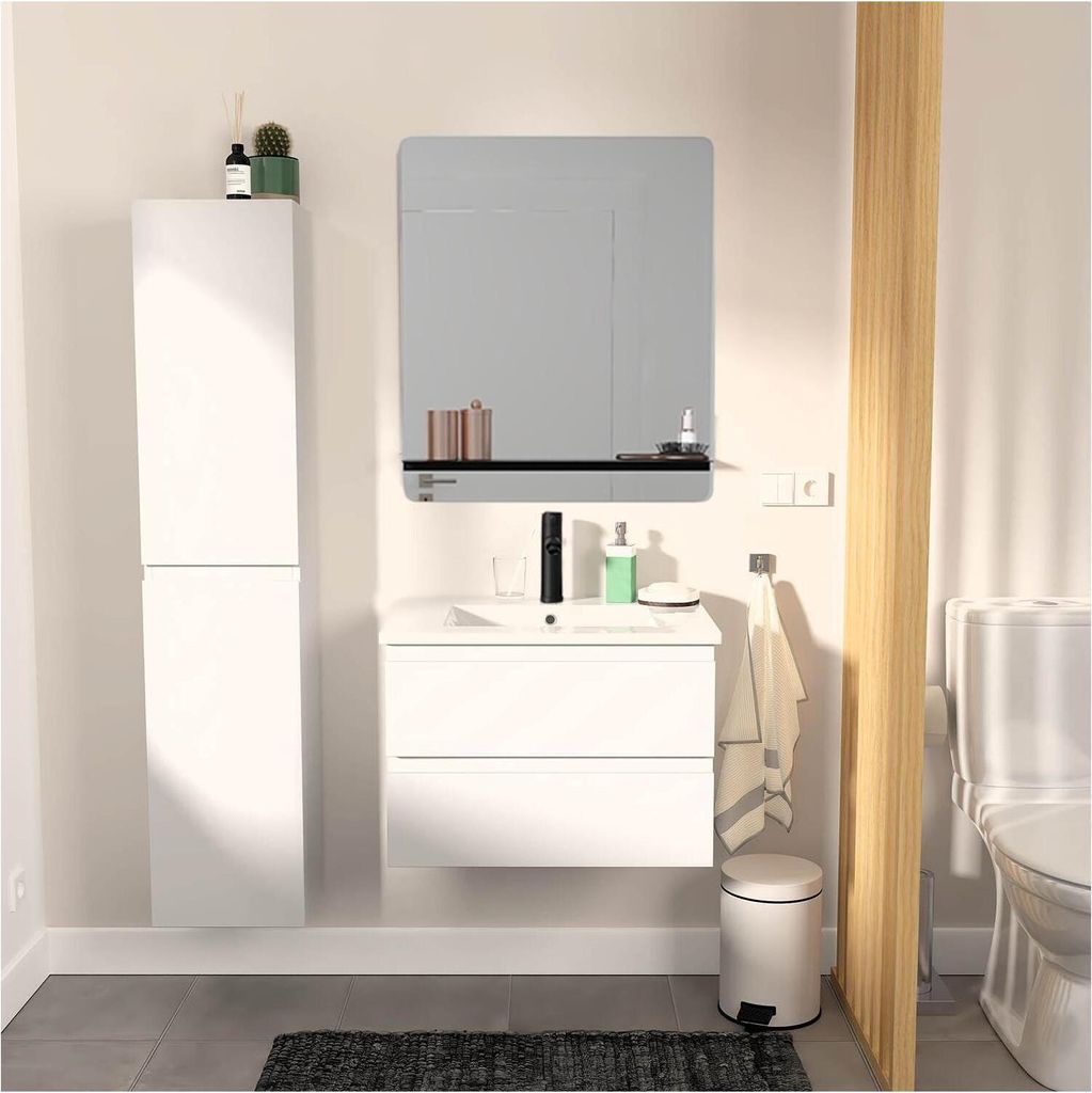 Schlichte Möbel + Wasserhahn + Spiegel + SORRENTO-Säule