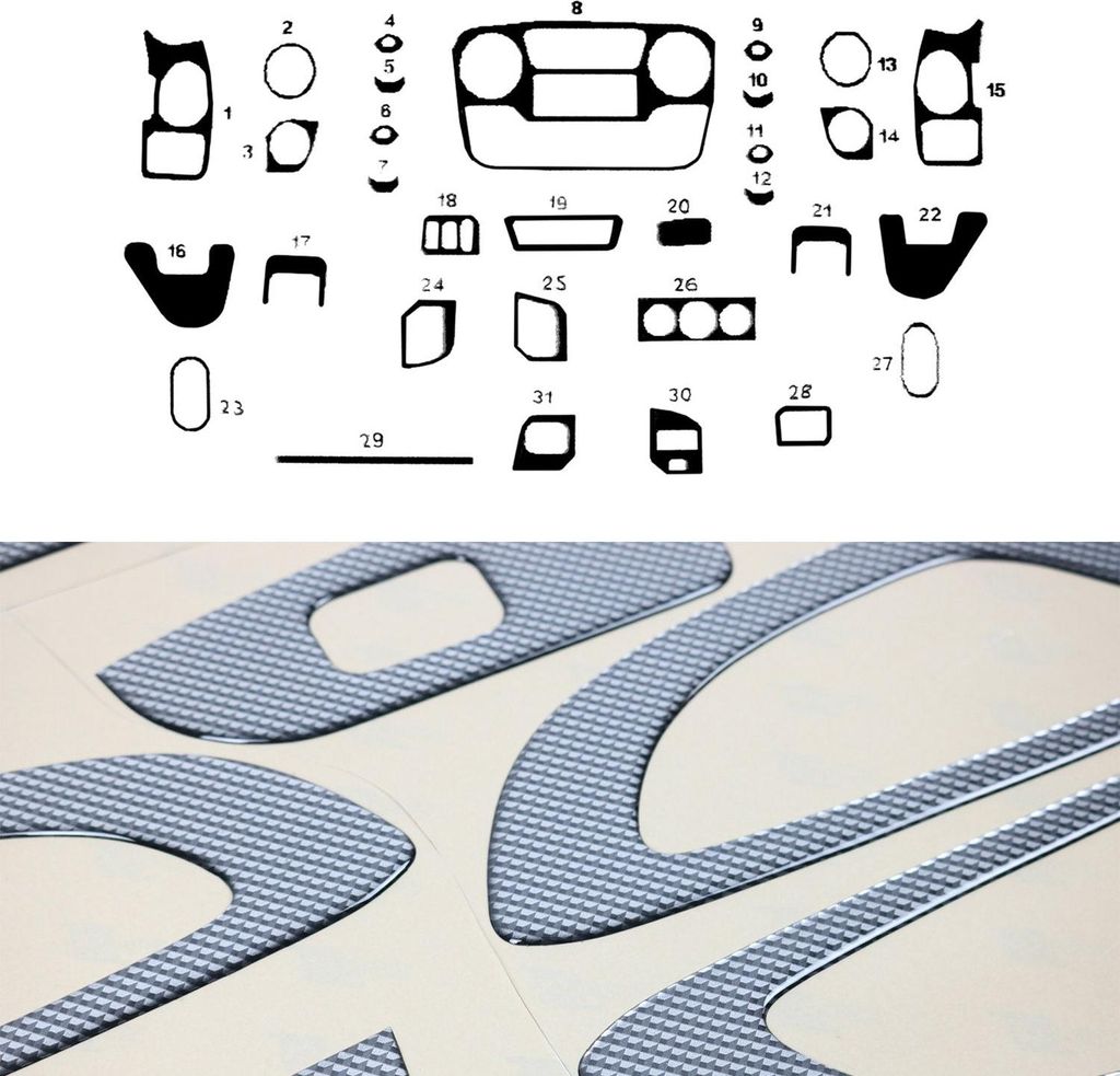 Innenraum Dekor Cockpit für Opel Movano 2010-2025 Carbon Optik 31tlg