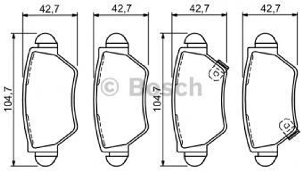 Bosch Bremsbelagsatz, Scheibenbremse  0 986 494 014 Produktbild 