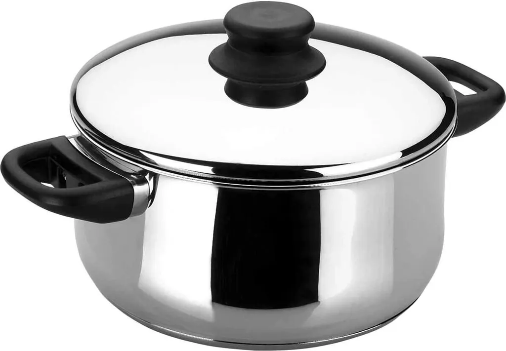 Lacor Casseruola con coperchio 20CM Stanless Casseruola in acciaio con coperchio, acciaio inox, diametro 20 cm, adatta ai fornelli a induzione