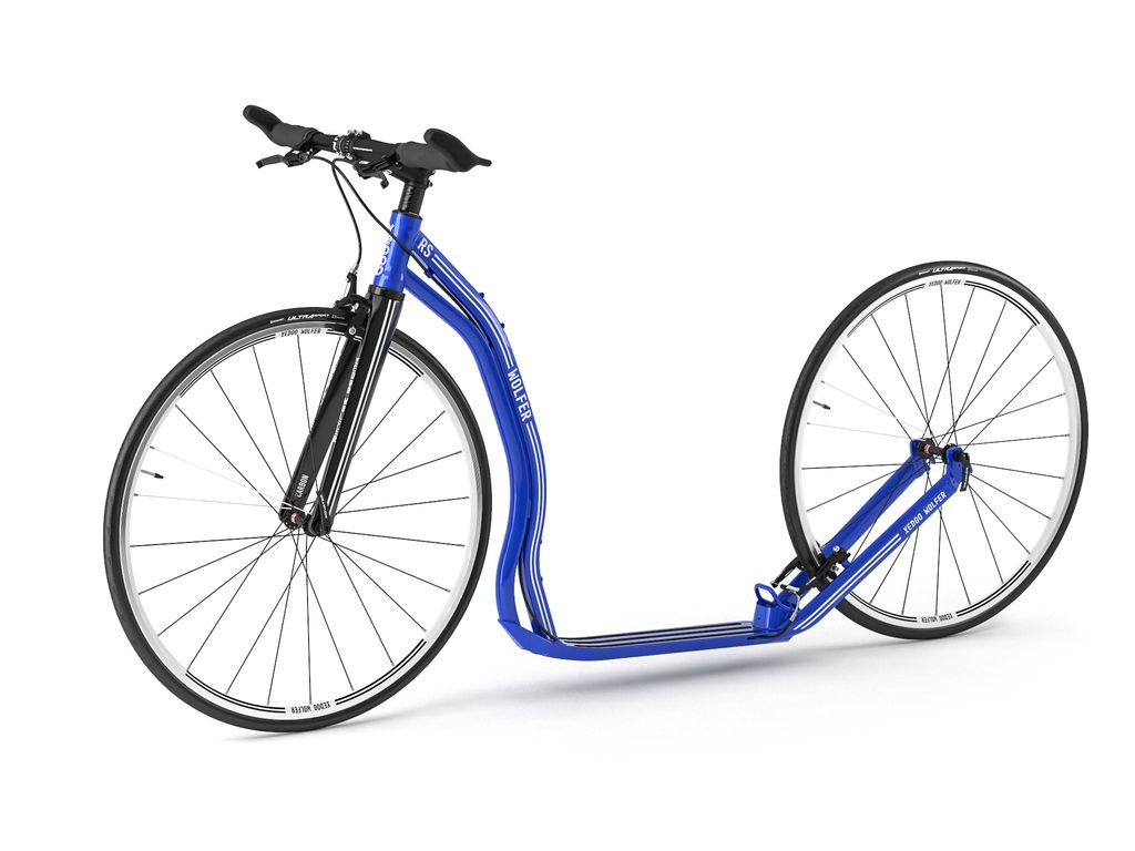 Yedoo Wolfer RS Sport Alloy Roller Scooter Tretroller - für Erwachsene und Teenager, bis 120 kg, mit Luftreifen 28/28 und verstellbarem Lenker Blau