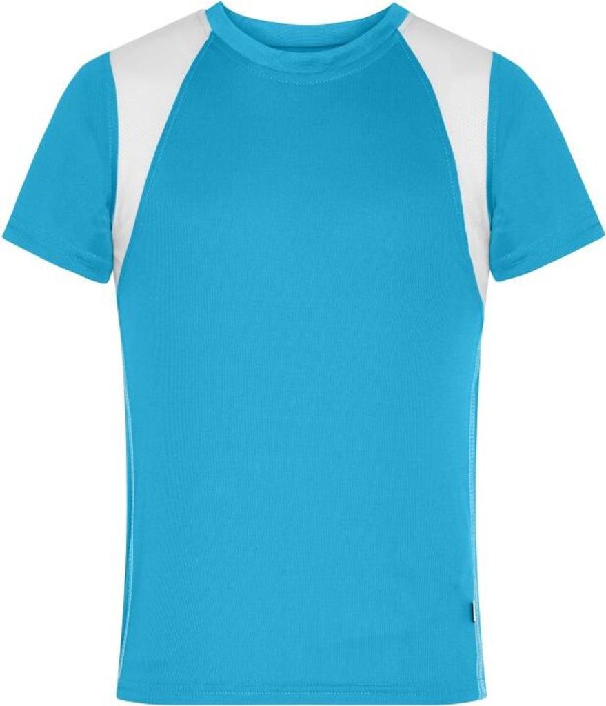 Running-T Junior Atmungsaktives Laufshirt turquoise/white, Gr. M