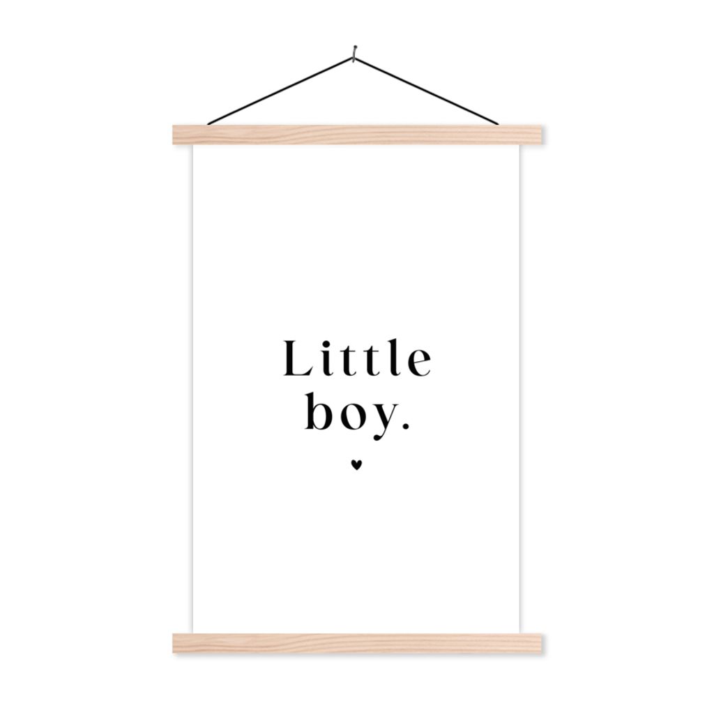 MuchoWow Textilposter Kinder - Sprichwörter - Kleiner Junge - Zitate - Jungen 40x60 cm mit holzfarbenen Rahmen - Poster