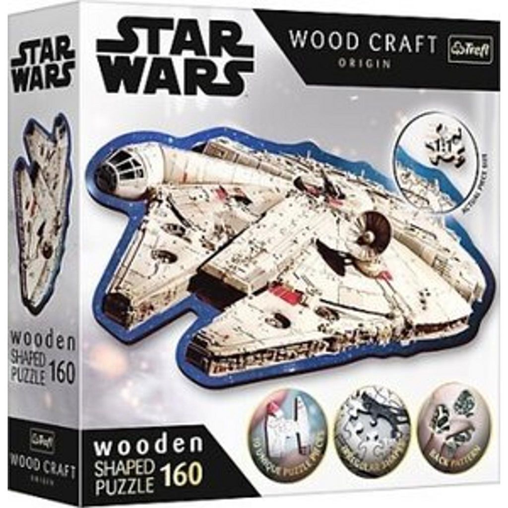 Trefl Holz Puzzle Star Wars - Millennium Falcon, 160 Teile, Immagine del prodotto 