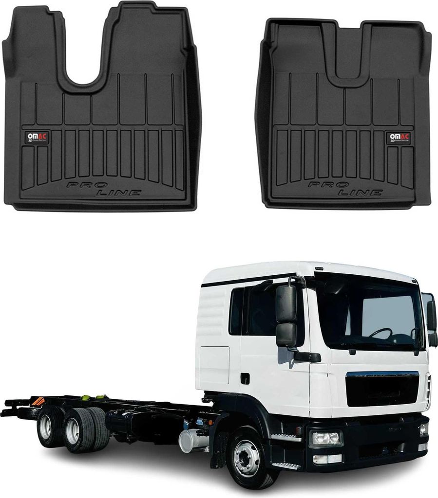 2008-2019 MAN TGL Fußmatten TPE Schwarz 2 tlg