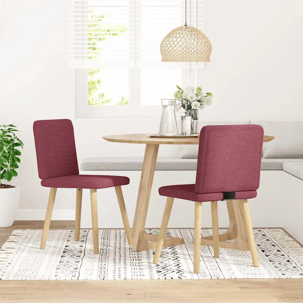 Set 2 Sedie da Pranzo vidaXL Rosso Vino - Design Moderno in Tessuto