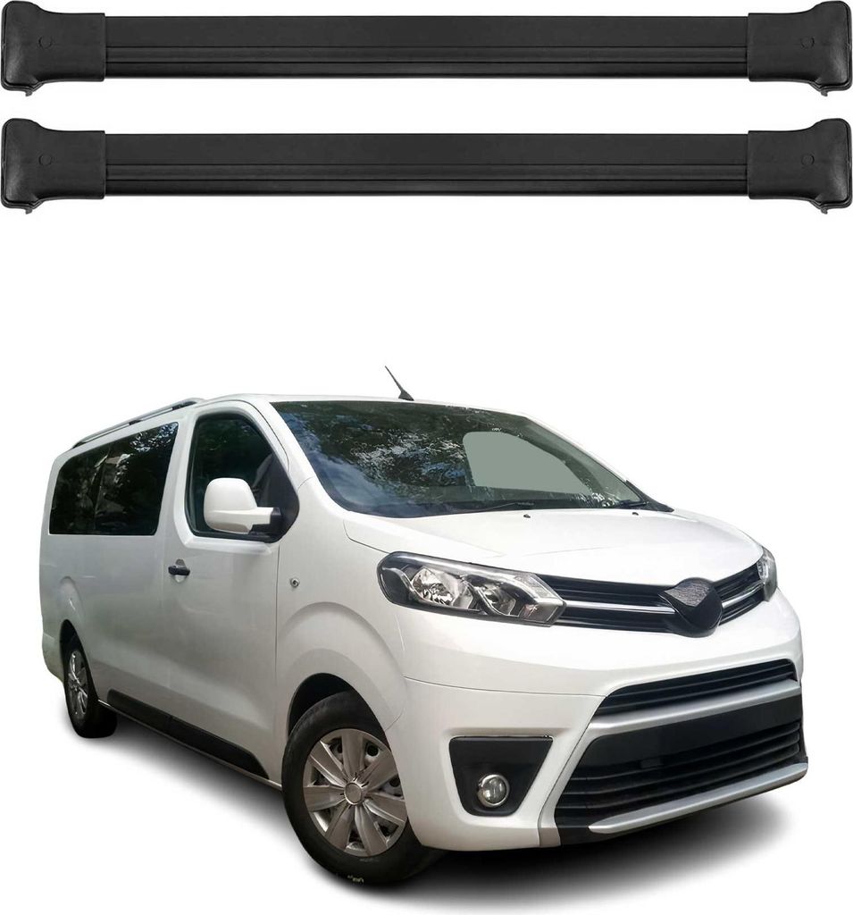 Dachträger Gepäckträger für Toyota Proace 2016-2024 Relingträger Alu Schwarz 4x