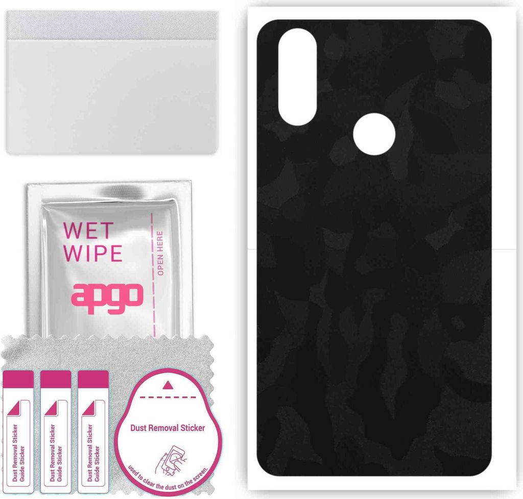 apgo Rückseite Schutzfolie, Skin, kompatibel mit Lenovo A6 Note, Hinten Displayschutzfolie aus Vinylfolie, kratzfest, einfache Montage - Schwarzes...