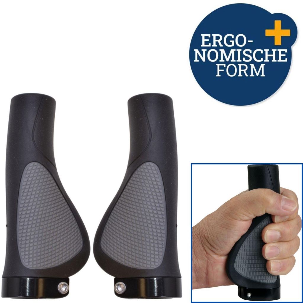 Set Fahrradgriffe Ergo-Grip Antirutsch 130mm Schwarz Produktbild 