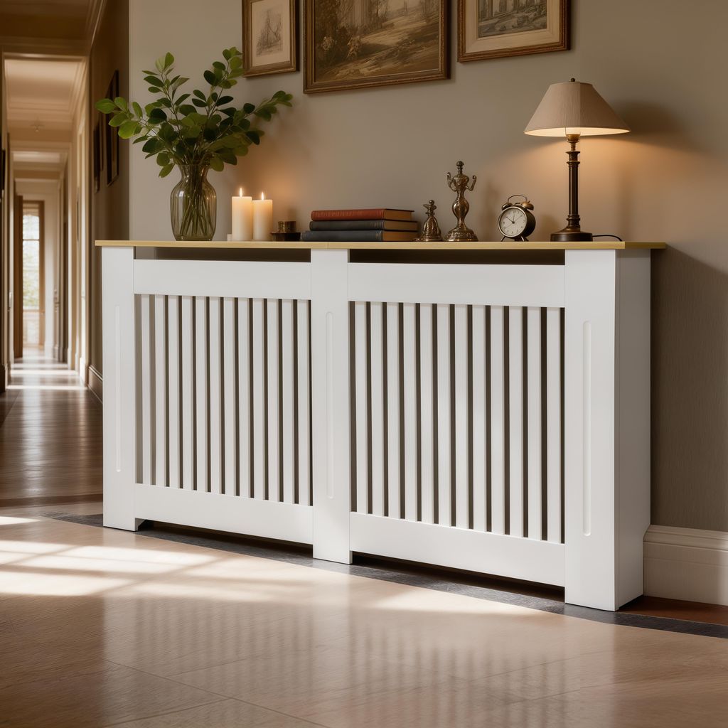 WISFOR Radiatoromkast met plank, verticale lamellen, 152 x Productafbeelding 