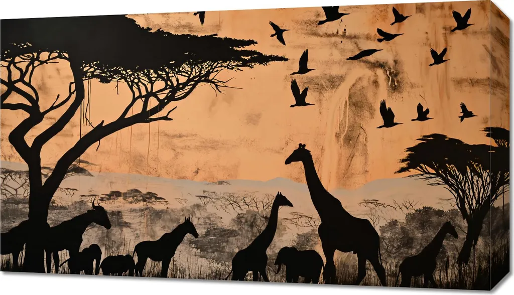 Quadro 70x40 cm Silhouettes from the Savannah