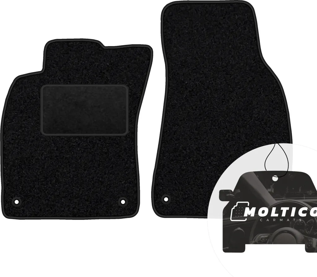 moto-MOLTICO Tappetini anteriori per auto Velours Tappetini auto neri Set 2 pezzi adatto per Audi A6 C6 2004-2006