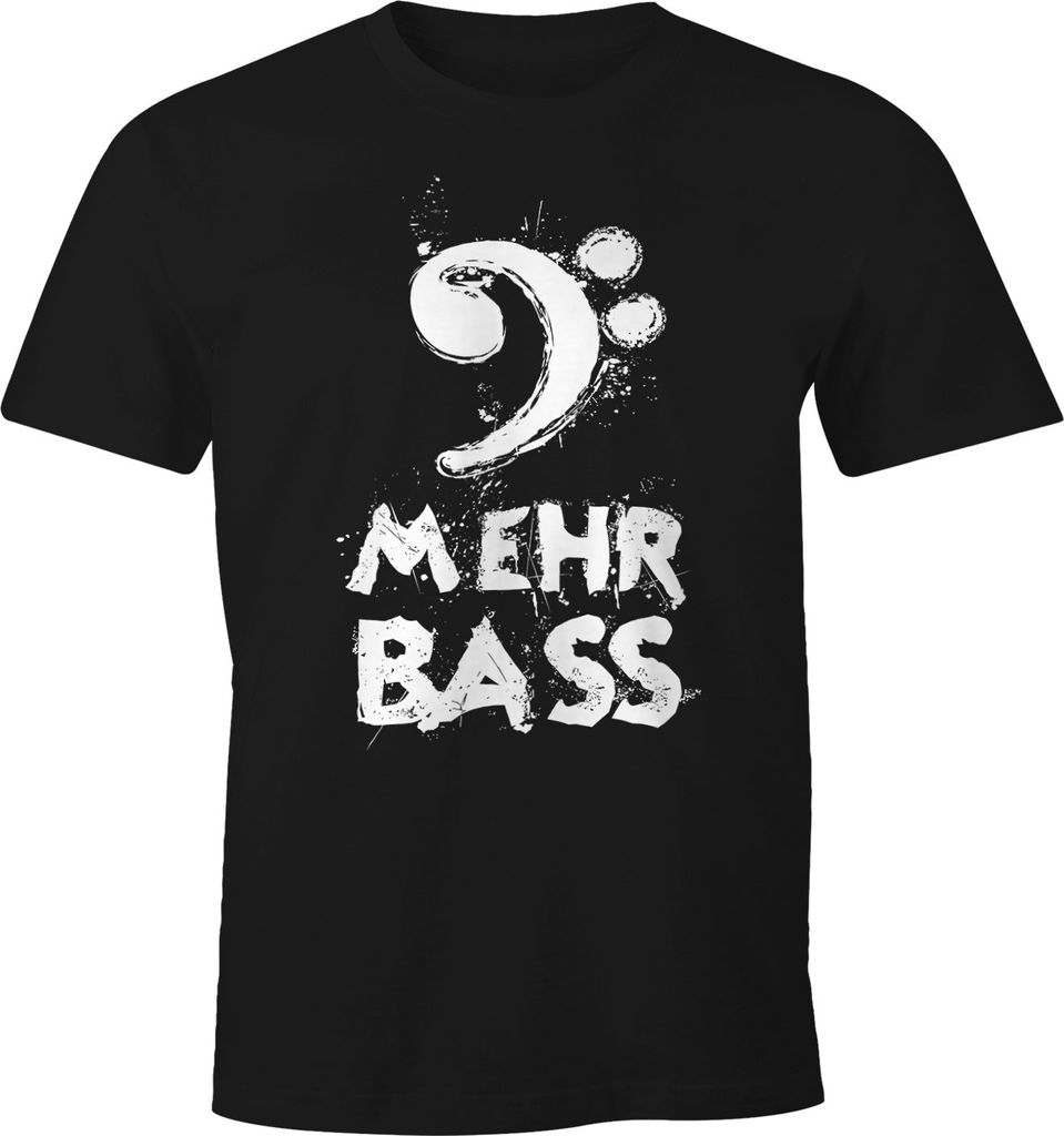 Herren T-Shirt Mehr Bass Musik Party Moonworks 5XL