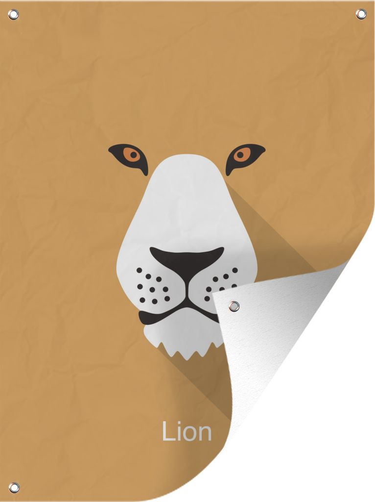 MuchoWow 60x80 cm Outdoor-Poster Gartendeko Sichtschutz Garten Poster für den Garten Porträt - Löwe - Tiere