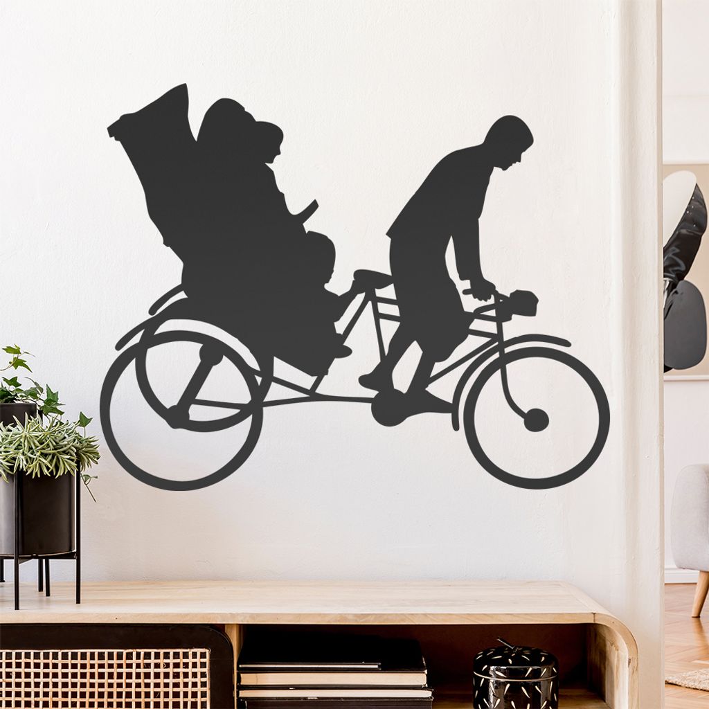 Fahrradrikscha Fahrer Dreirad Wandtattoo Wandaufkleber Wall Sticker - Dekoration, Küche, Wohnzimmer, Schlafzimmer, Badezimmer