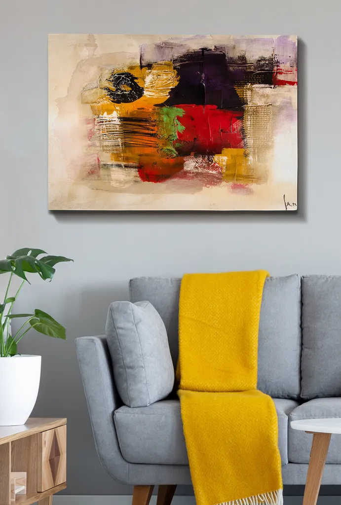 Quadro Wallity TCR1566 70x100: Stampa su Tela Astratta Multicolore