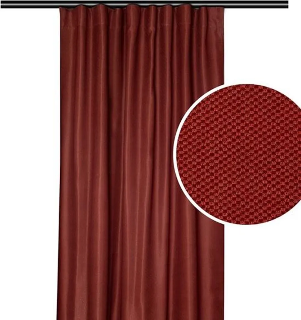 Rideau Rouge Occultant 135x260 cm - Finition Crochets Haute Qualité