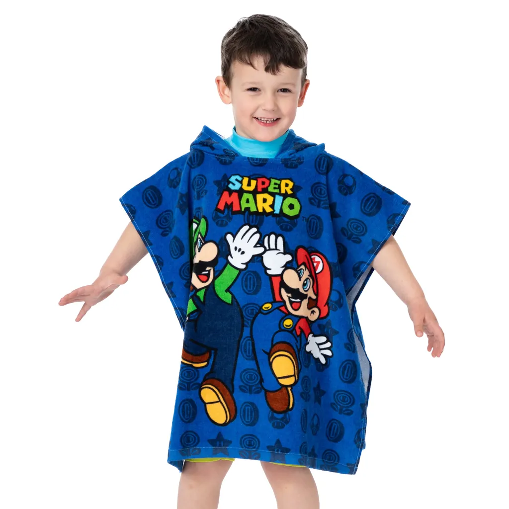 Poncho de Bain Super Mario pour Garçon - Serviette à Capuche Absorbante - 2