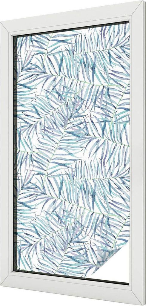 Buntglas Fensterfolie – 100x50 cm – Stained-Glass Design – blickdichte dekorative Sichtschutzfolie – selbstklebend, UV-Schutz – Botanisch...