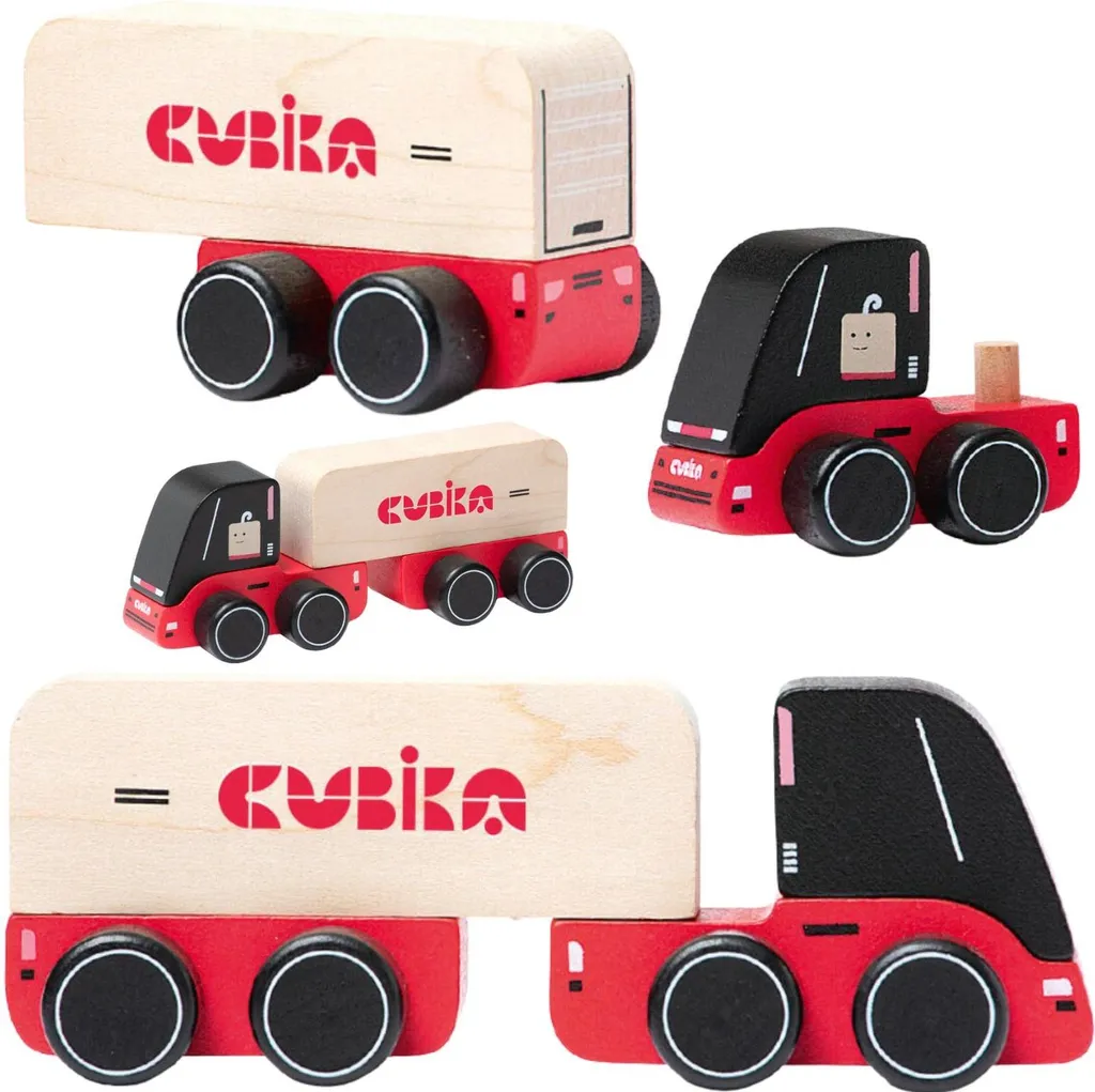 Grand camion benne en bois jouet éducatif de transport pour les petits