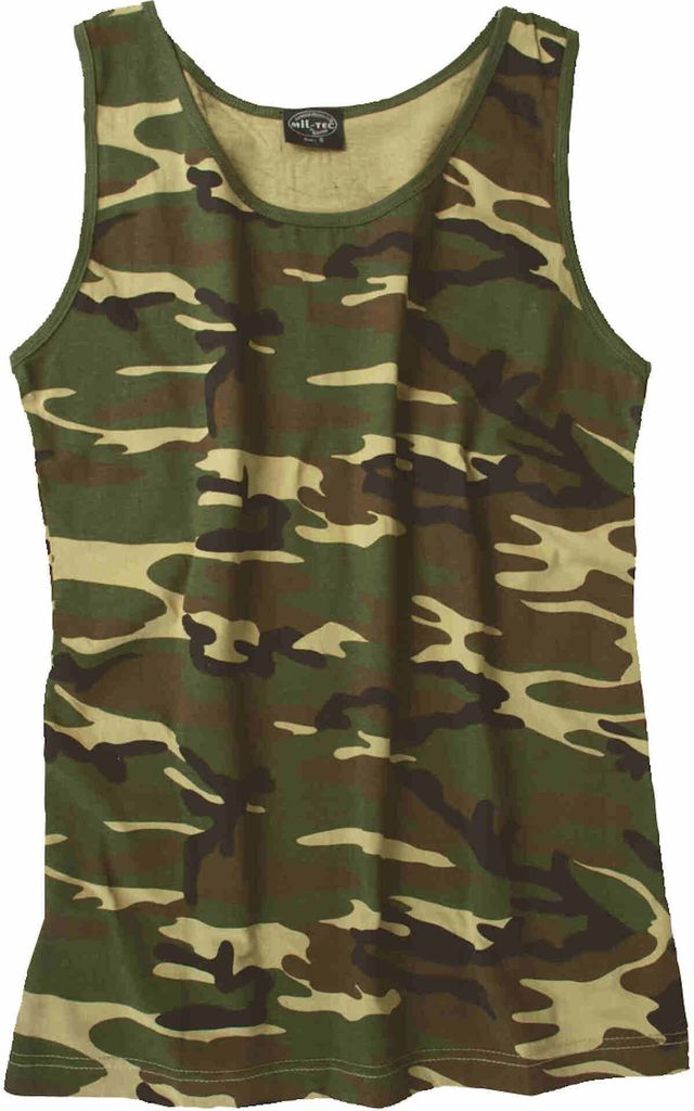MIL-TEC US Tank Top woodland Army Shirt Achselhemd Trägershirt Muskelshirt L