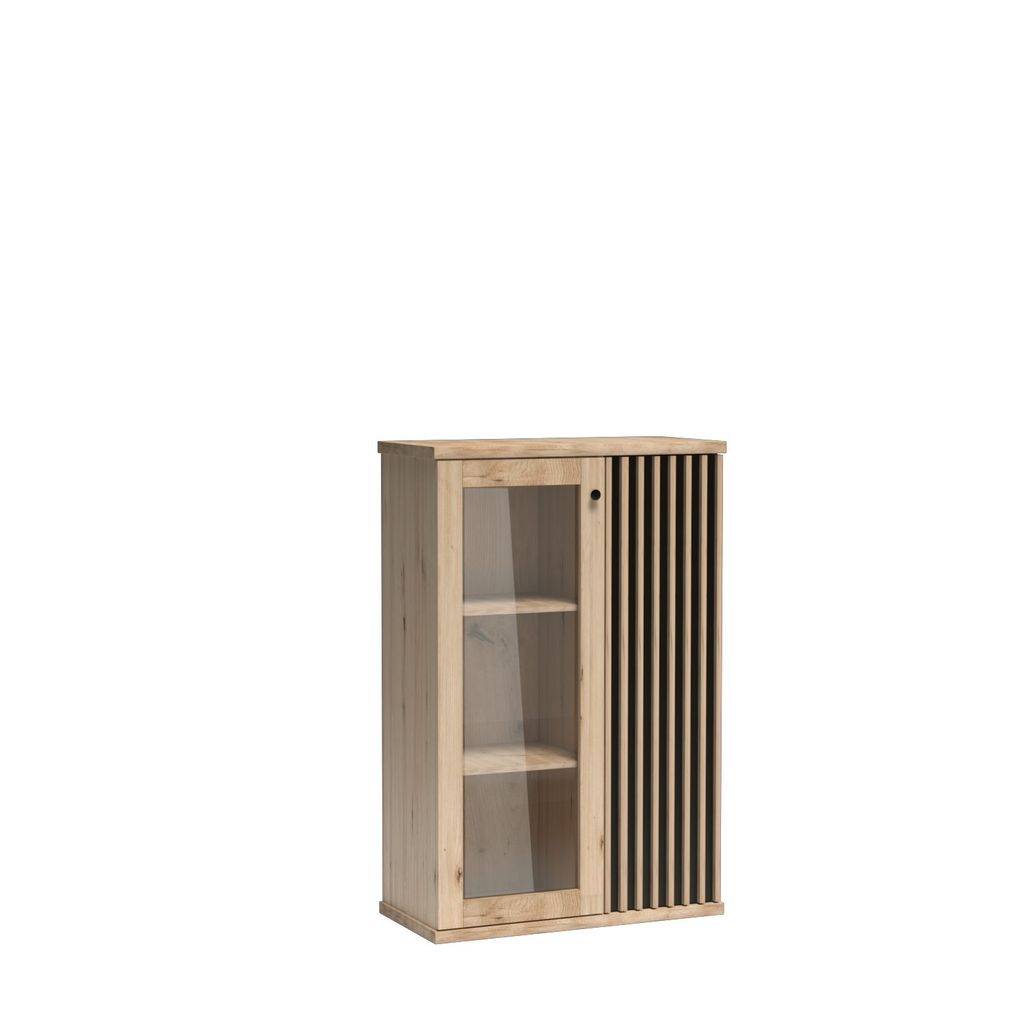 Cali C-3 Vitrine, Hochschrank, Regal, Bücherregal, Glas, Kommode, Schrank