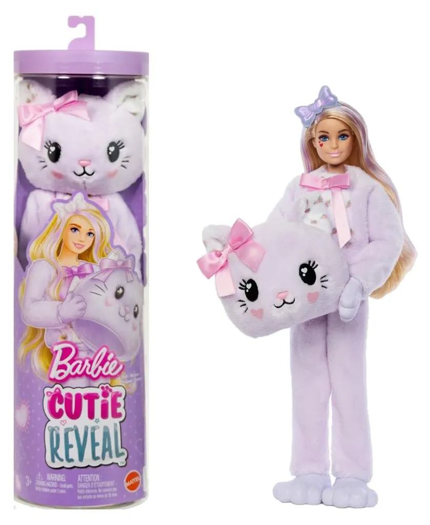 Barbie Cutie Reveal Sweet Bows Chaton Violet Mattel HKR03 Poupée Surprise