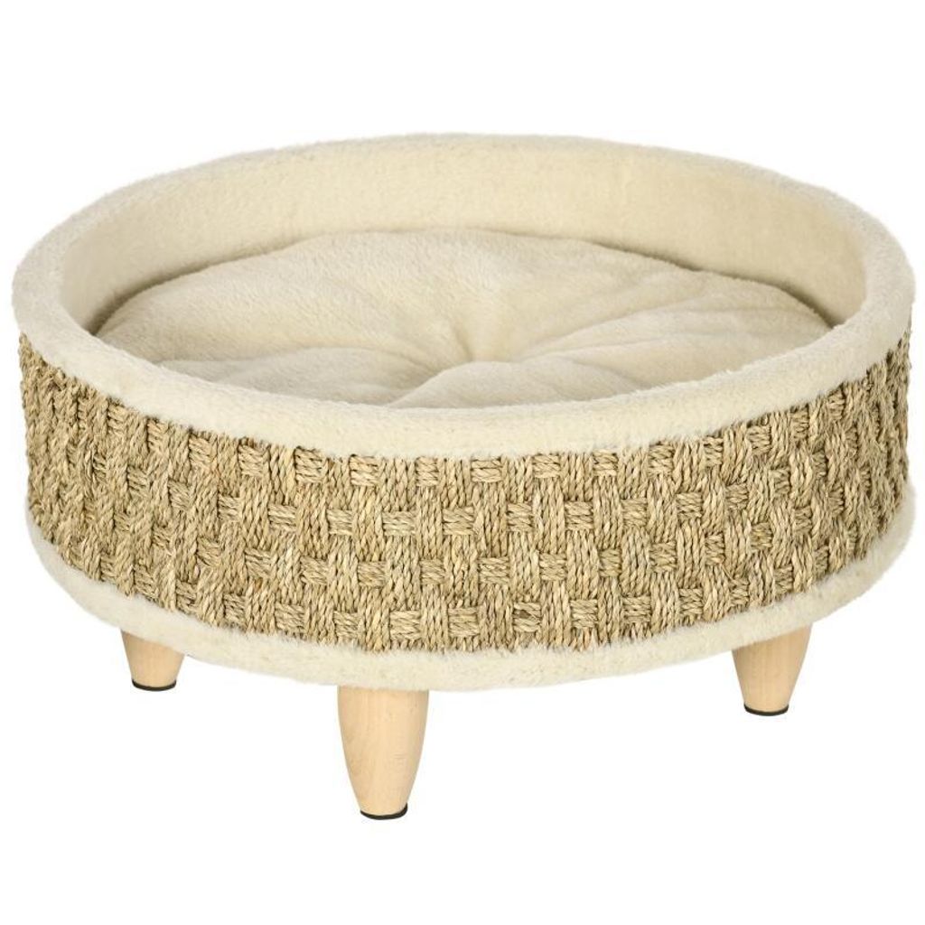 Haustierbett – Katzen-/Hundekorb – Hundematte – Kleintierkorb – Haustiersofa – mit integriertem, weichem Kissen – 48 x 48 x 24,5 cm –...