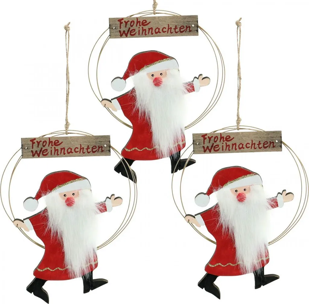 Set 3 Pendenti Babbo Natale | Decorazione Avvento e Regalo Invernale